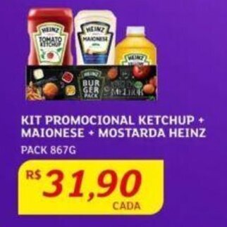 Assaí Atacadista KIT PROMOCIONAL KETCHUP + MAIONESE + MOSTARDA HEINZ PACK 867G oferta