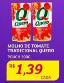 Assaí Atacadista MOLHO DE TOMATE TRADICIONAL QUERO POUCH 300G oferta