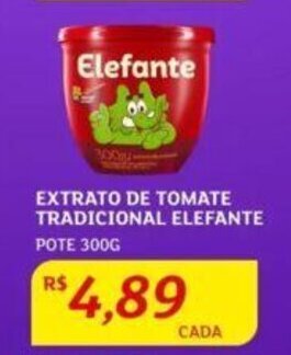 Assaí Atacadista EXTRATO DE TOMATE TRADICIONAL ELEFANTE POTE 300G oferta
