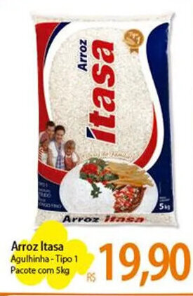 Atacadão Arroz Itasa Agulhinha-Tipo 1 Pacote com 5kg oferta