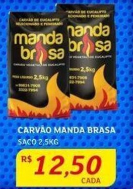 Assaí Atacadista CARVÃO MANDA BRASA SACO 2,5KG oferta