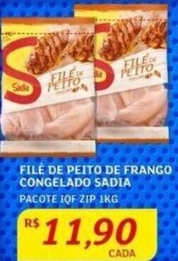 Assaí Atacadista FILE DE PEITO DE FRANGO CONGELADO SADIA PACOTE IQF ZIP 1KG oferta