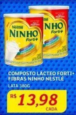 Assaí Atacadista COMPOSTO LÁCTEO FORTI+ FIBRAS NINHO NESTLÉ LATA 380G oferta