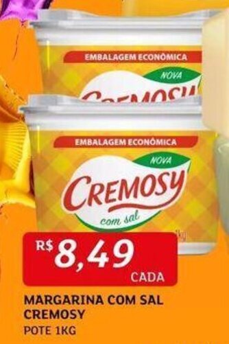 MARGARINA COM SAL CREMOSY POTE 1KG
