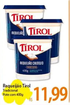 Atacadão Requeijão Tirol Tradicional Pote com 400g oferta