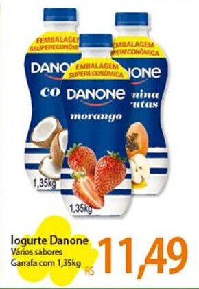 Atacadão logurte Danone Vários sabores Garrafa com 1,35kg oferta