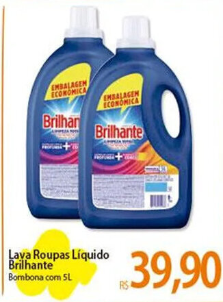 Atacadão Lava Roupas Líquido Brilhante Bombona com 5L oferta