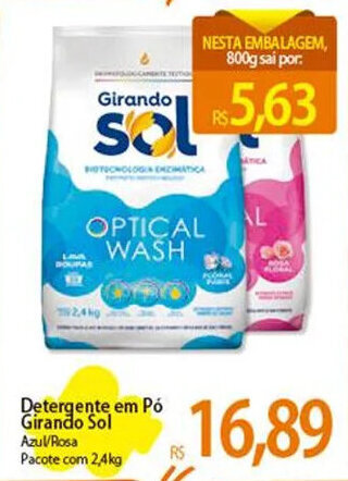 Atacadão Detergente em Pó Girando Sol Azul/Rosa Pacote com 2,4kg oferta