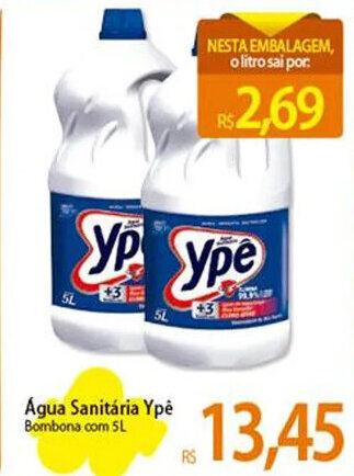 Atacadão Água Sanitária Ypê Bombona com 5L oferta