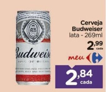 Carrefour Cerveja Budweiser lata - 269ml oferta