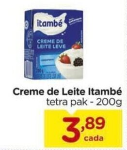 Carrefour Creme de Leite Itambé tetra pak - 200g oferta