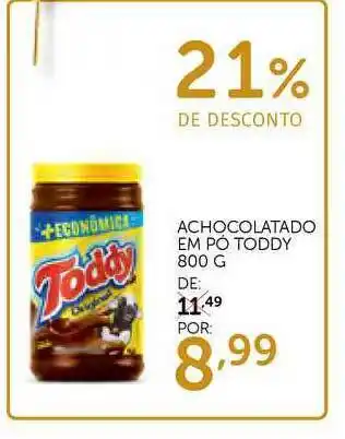 Super Nosso Achocolatado Em Pó Toddy 21% De Desconto 800g oferta
