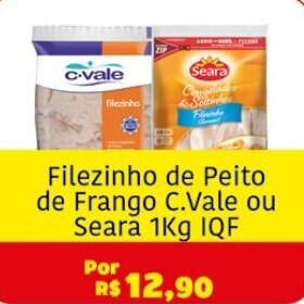 Royal Supermercados Filezinho de Peito de Frango C.Vale ou Seara 1Kg IQF oferta