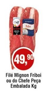 Filé Mignon Friboi ou do Chefe Peça Embalada Kg