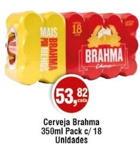 Royal Supermercados Cerveja Brahma 350ml Pack c/ 18 Unidades oferta
