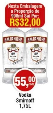 Royal Supermercados Vodka Smirnoff 1,75L oferta