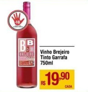 Max Atacadista Vinho Brejeiro Tinto Garrafa 750ml oferta