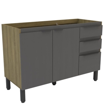 Benoit Balcão pia mademovel 2326 magnolia 120cm 2 portas 3 gavetas sem tampo oferta