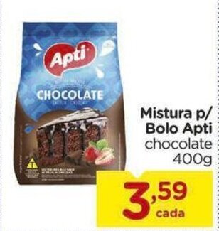 Carrefour Mistura p/ Bolo Apti chocolate 400g oferta