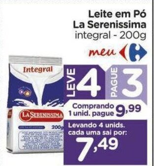Carrefour Leite em Pó La Serenissima integral - 200g oferta