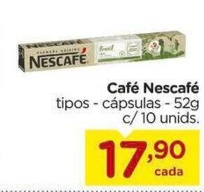 Carrefour Café Nescafé tipos - cápsulas - 52g c/10 unids. oferta
