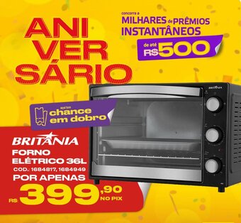 Casa e Vídeo BRITANIA FORNO ELÉTRICO 36L oferta