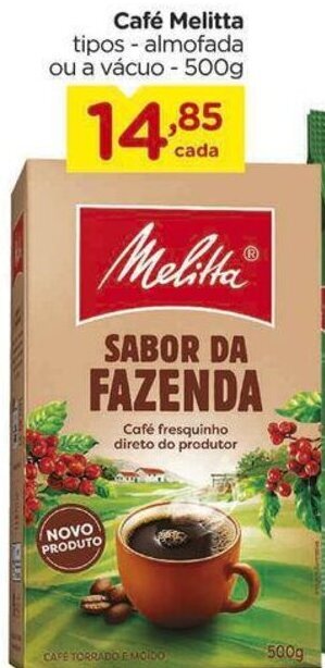 Carrefour Café Melitta tipos - almofada ou a vácuo - 500g oferta