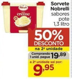 Carrefour Sorvete Nobrelli 1,3 litro oferta