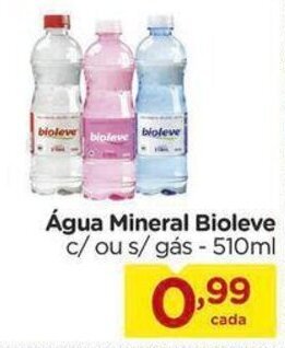 Carrefour Água Mineral Bioleve c/ou s/ gás - 510ml oferta