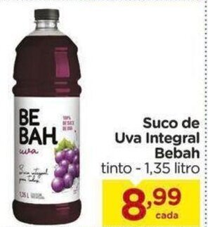 Carrefour Suco de Uva Integral Bebah tinto -1,35 litro oferta