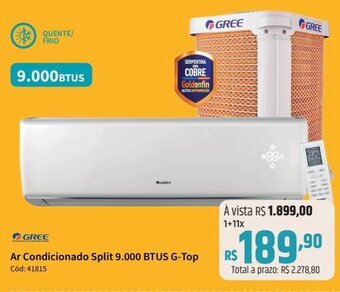Deltasul GREE Ar Condicionado Split 9.000 BTUS G-Top oferta