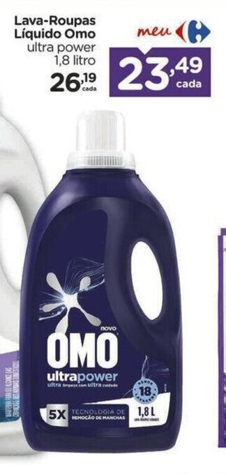 Carrefour Lava-Roupas Líquido Omo ultra power 1,8 litro oferta
