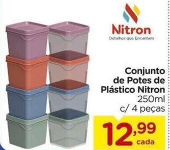 Carrefour Conjunto de Potes de Plástico Nitron 250ml c/ 4 peças oferta