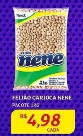 FEIJÃO CARIOCA NENE PACOTE 1KG
