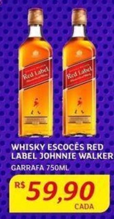 Assaí Atacadista WHISKY ESCOCÊS RED LABEL JOHNNIE WALKER GARRAFA 750ML oferta