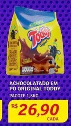 ACHOCOLATADO EM PO ORIGINAL TODDY PACOTE 1,8KG