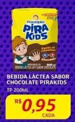 Assaí Atacadista BEBIDA LÁCTEA SABOR CHOCOLATE PIRAKIDS TP 200ML oferta