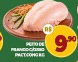 PEITO DE FRANCO C/OSSO PACT. CONG KG