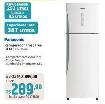 Panasonic Refrigerador Frost Free BT41 Cód: 42016