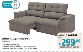 Deltasul Estofado 3 Lugares Espanha oferta