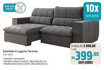 Deltasul Estofado 4 Lugares Toronto oferta