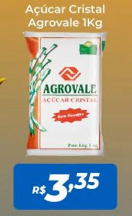 Açúcar Cristal Agrovale 1Kg