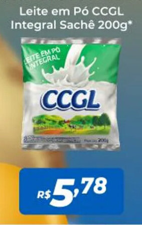 Atakarejo Leite em Pó CCGL Integral Sachê 200g oferta