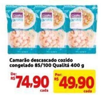 Extra Supermercado Camarão descascado cozido congelado 85/100 Qualitá 400 g oferta