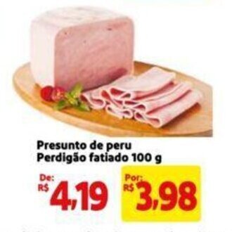 Extra Supermercado Presunto de peru Perdigão fatiado 100 g oferta