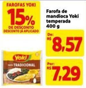 Extra Supermercado Farofa de mandioca Yoki temperada 400 g oferta
