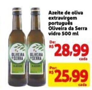Extra Supermercado Azeite de oliva extravirgem português Oliveira da Serra vidro 500 ml oferta
