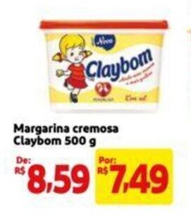 Extra Supermercado Margarina cremosa Claybom 500 g oferta
