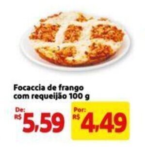 Extra Supermercado Focaccia de frango com requeijão 100 g oferta