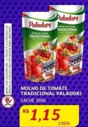 MOLHO DE TOMATE TRADICIONAL PALADORI SACHE 300G